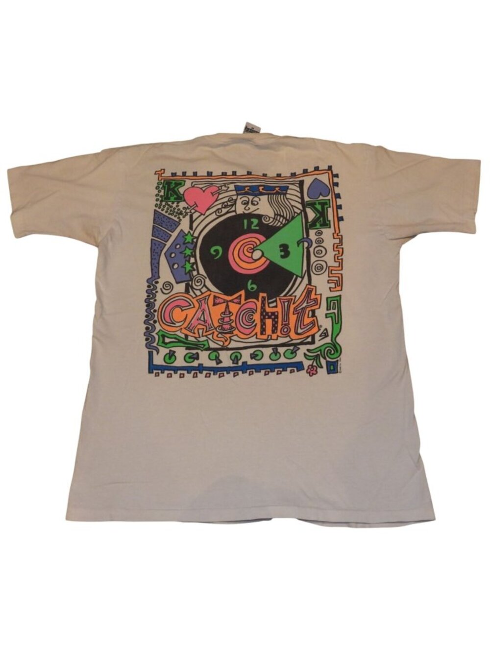 Vintage 1988 CatchIt Catch It Surf King Hearts Single Stitch T-Shirt Medium